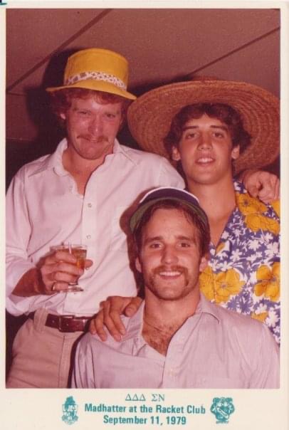 Tri-Delt Madhatter at the Racket Club Function, 1979